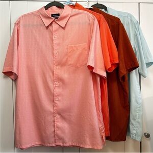 Men’s 4 Short Sleeve Button Front Casual Shirt Bundle Sz LRG 65% OFF!